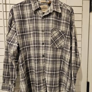 Upcycled flannel with Pink Floyd back patch